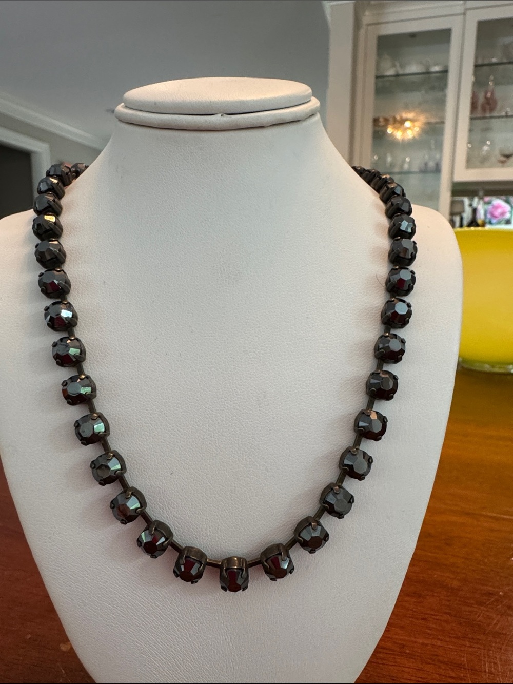 Sabika Faceted black Bead Necklace - Women Jewelry